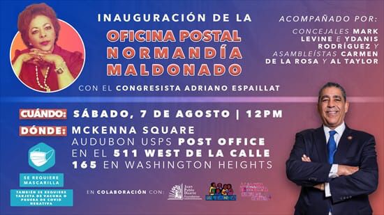El Congresista de origen dominicano, Adriano Espaillat, encabezará Ceremonia de Nombramiento de Oficina Postal en Honor a Normandía&nbsp;Maldonado